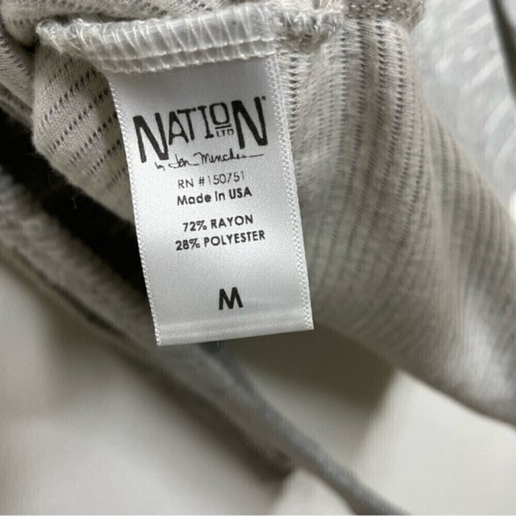 NATION LTD Ribbed Burnout Distressed Texture Grey Long Sleeve Shirt Women Medium - Picture 13 of 13